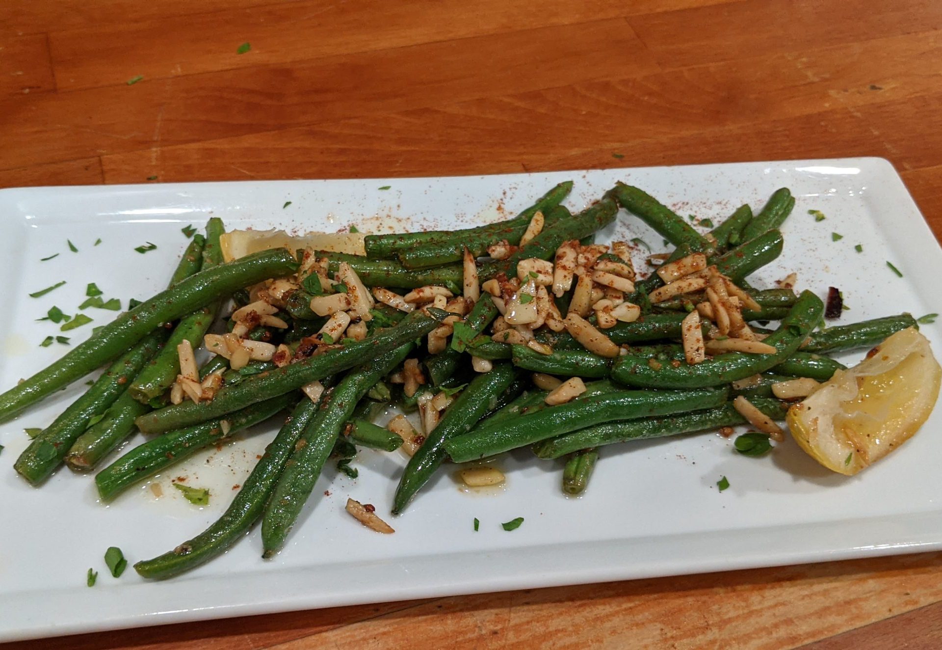 green beans almondine Rustic Kitchen LA